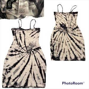 Purplish/bluish tie dye body con dress!!